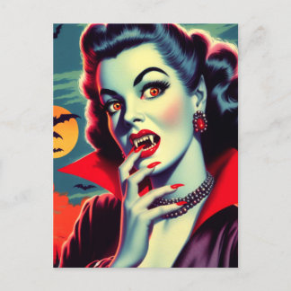 Carte Postale Femme vintage Vampire