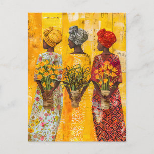 Carte Postale Femmes africaines aux fleurs