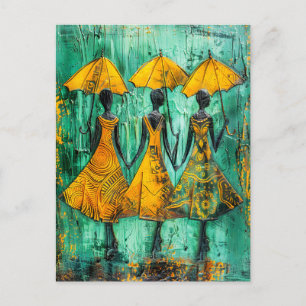 Carte Postale Femmes africaines avec parapluies