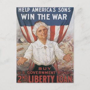 Carte Postale Femmes! Aider les fils américains