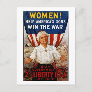 Carte Postale Femmes! Aider les fils américains
