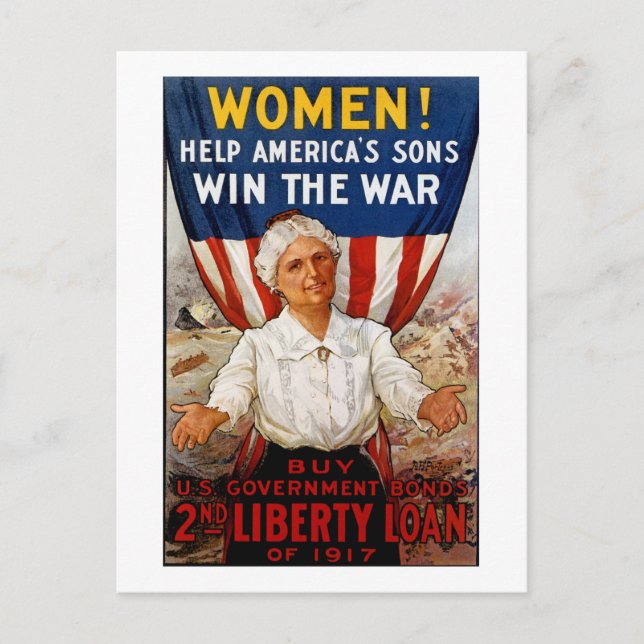 Carte Postale Femmes ! Aider les fils américains (Devant)
