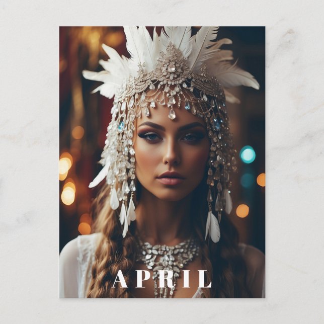 Carte Postale *~ Femmes AP53 Boho AVRIL ANNIVERSAIRE DIAMANT (Devant)