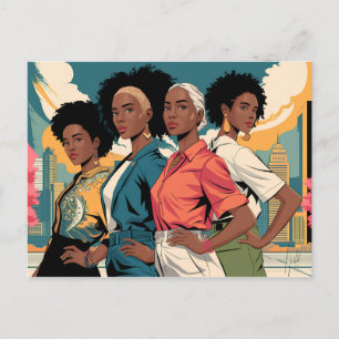 Carte Postale Femmes autonomisées dans la mode urbaine