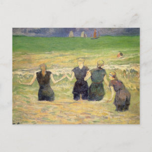 Carte Postale Femmes baignant Dieppe par Paul Gauguin