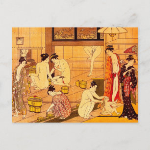 Carte Postale Femmes Bain, Torii Kiyonaga Art Japonais