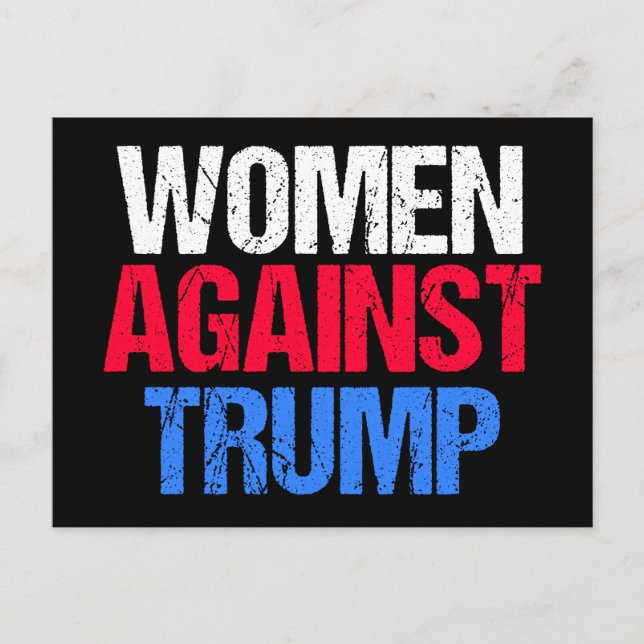 Carte Postale Femmes contre Trump 2024 Élections noir (Devant)