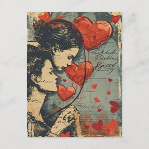 Carte Postale Femmes Couple LGBTQ Saint Valentin