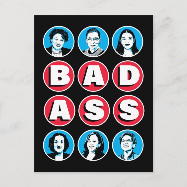 Carte Postale Femmes de Badass : Stacey RBG AOC Katie Kamala War (Devant)