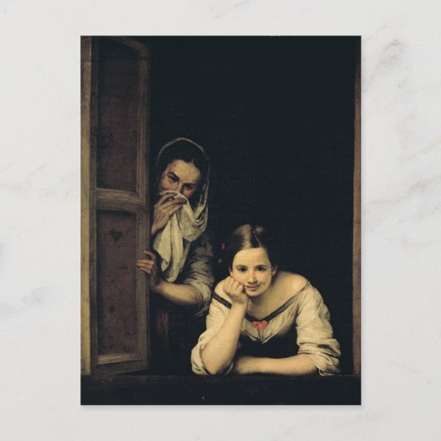 Carte Postale Femmes de Galicie à la fenêtre, 1670 (Devant)
