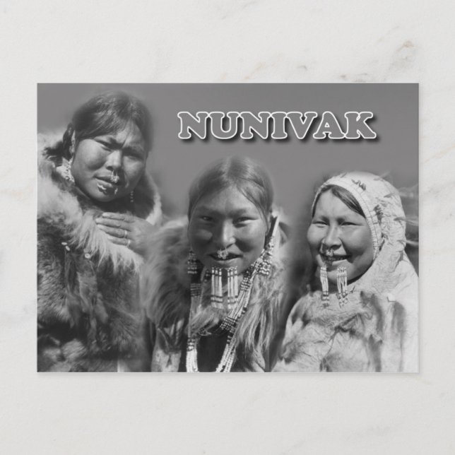 Carte Postale Femmes de l'île Nunivak, Alaska (Devant)