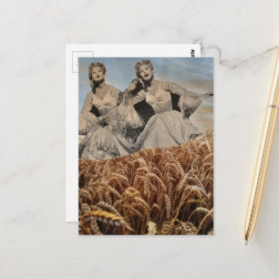 Carte Postale Femmes drôles chantant dans un collage de champ de