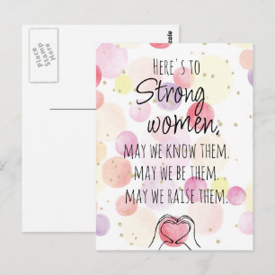 Carte Postale Femmes fortes Bulles aquarelles motivantes