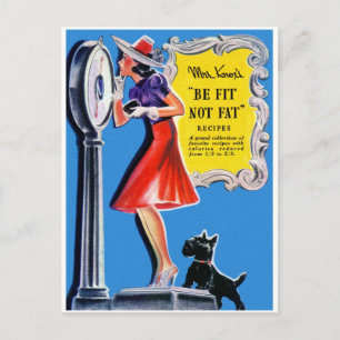 Carte Postale Femmes Rétro vintage Kitsch Be Fa, Pas Fat Book