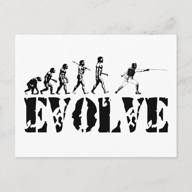 Carte Postale Fencing Fencer Epee Foil Sabre Evolution Sport Art (Devant)