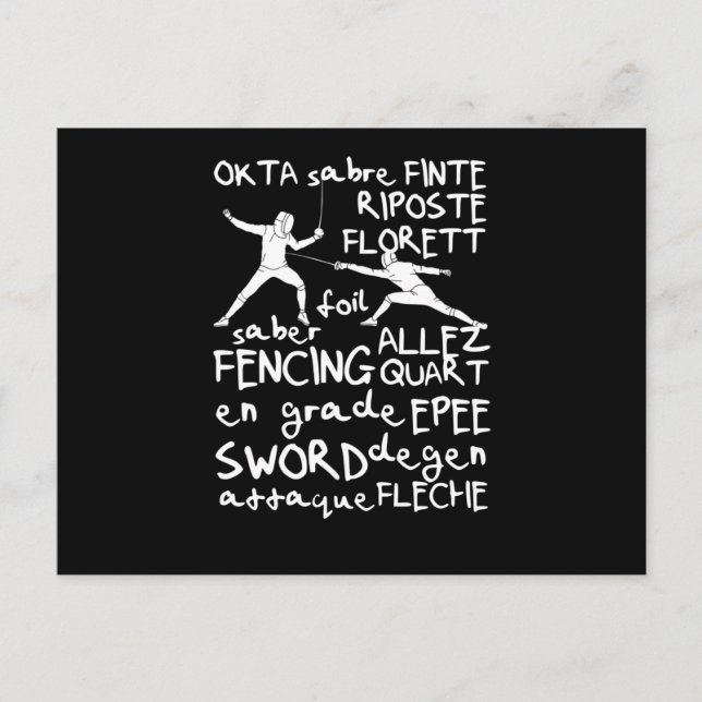 Carte Postale Fencing terms training fencer team foil (Devant)