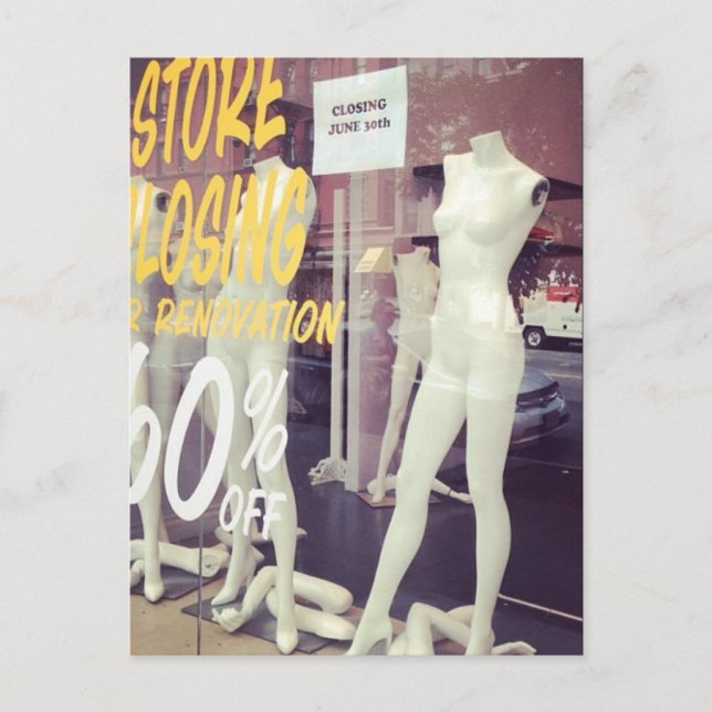 Carte Postale Fenêtre de fermeture du magasin Mannequins New Yor (Devant)