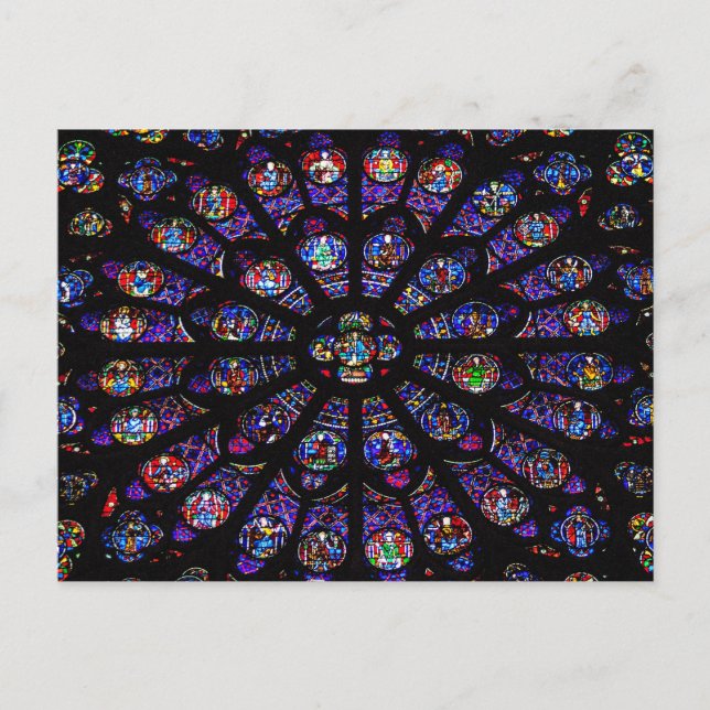Carte Postale Fenêtre du Rose Sud dans la cathédrale Notre-Dame (Devant)