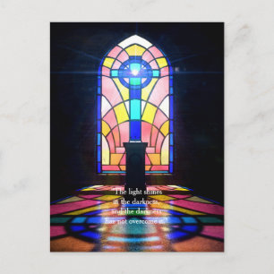 Carte Postale Fenêtre En Verre Vitré Lumière À Travers Une Églis