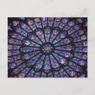 Carte Postale Fenêtre Rose Notre-Dame