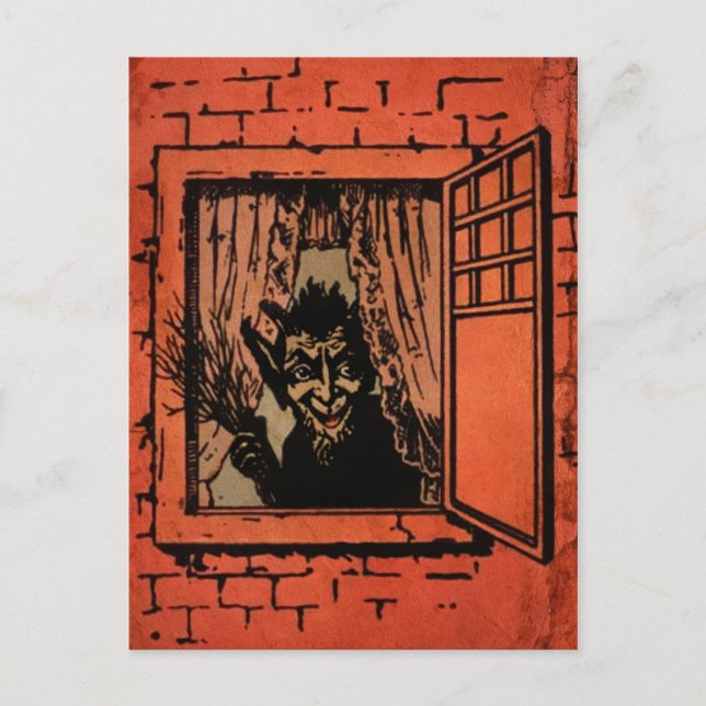 Carte Postale Fenêtre vintage Krampus (Devant)