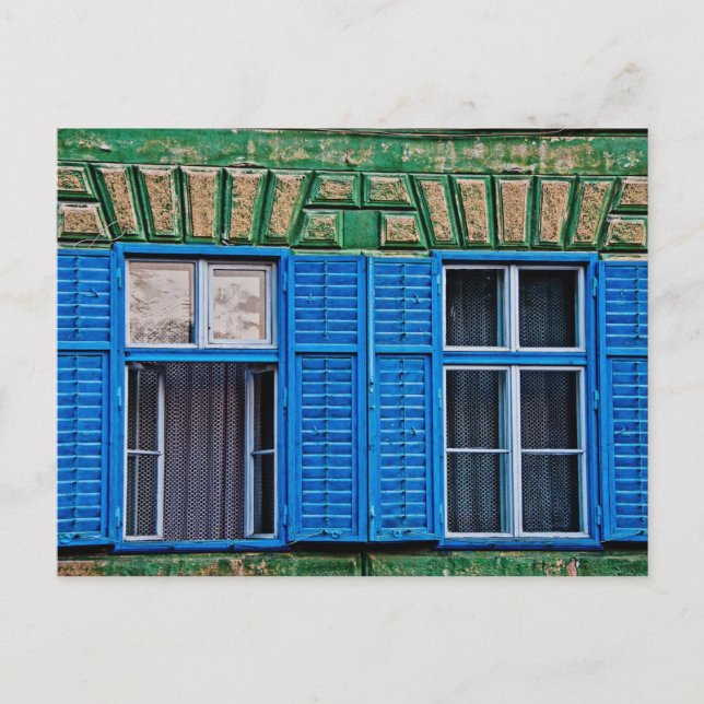 Carte Postale Fenêtres bleues (Devant)