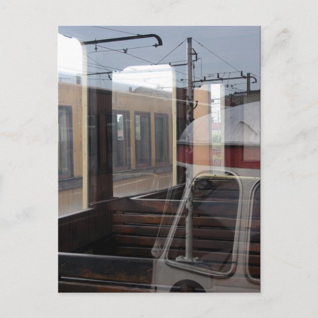 Carte Postale Fenêtres de triage ferroviaire Réflexions des trai (Devant)