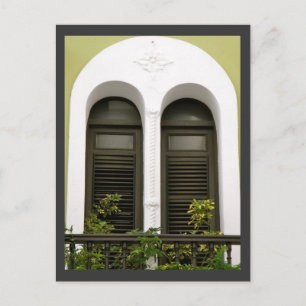 Carte Postale Fenêtres du Vieux San Juan, Porto Rico