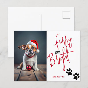 Carte Postale Fer et lumière Pet Photo Noël Rouge