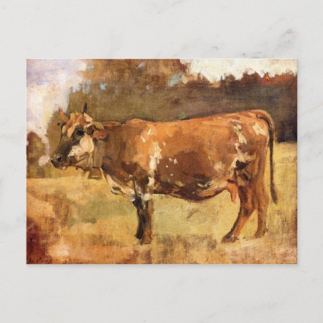Carte Postale Ferdinand Hodler, Vache dans un pâturage (Devant)