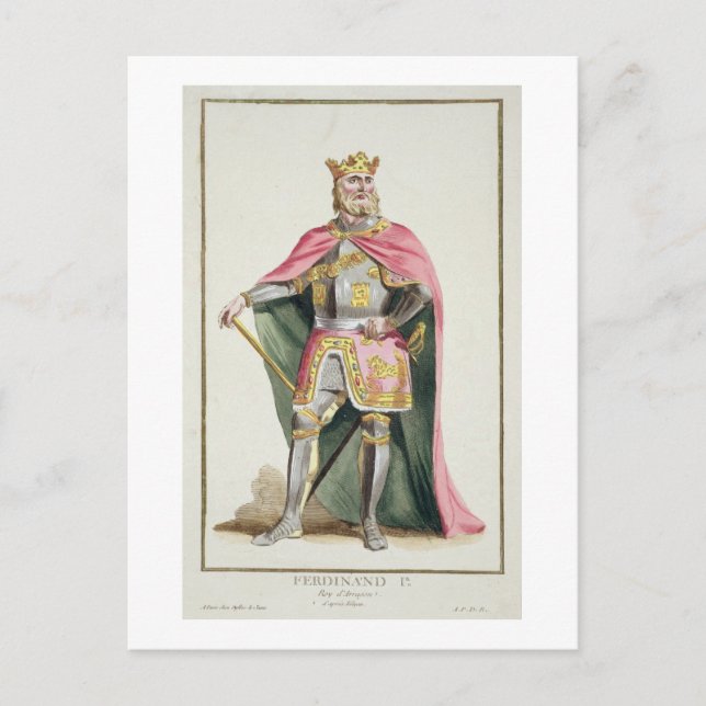 Carte Postale Ferdinand I (1379-1416) Roi d'Aragon de 'Receu (Devant)