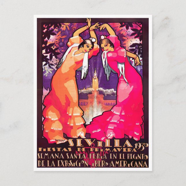 Carte Postale Feria de Sevilla 1930 (Devant)