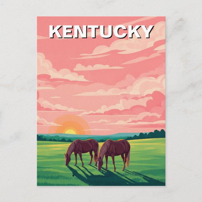 Carte Postale Ferme Cheval Lexington Kentucky (Devant)