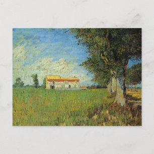 Carte Postale Ferme dans un champ de blé, Vincent van Gogh
