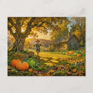 Carte Postale Ferme de campagne à la récolte