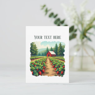 Carte Postale Ferme de fraises amusante personnalisable