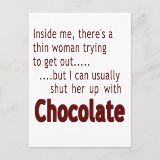 Carte Postale Ferme-la avec du chocolat