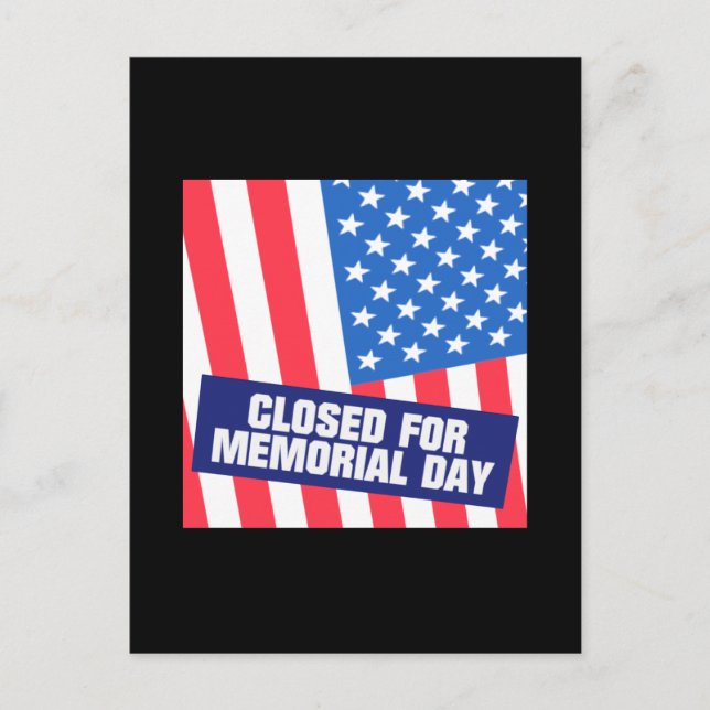 Carte Postale Fermé Pour Le Jour Du Mémorial (Devant)