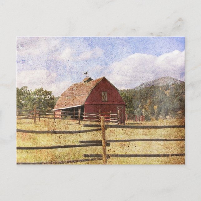 Carte Postale Ferme rustique de campagne de l'Ouest Primitive Gr (Devant)