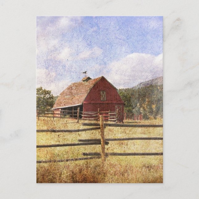 Carte Postale Ferme rustique de campagne de l'Ouest Primitive Gr (Devant)