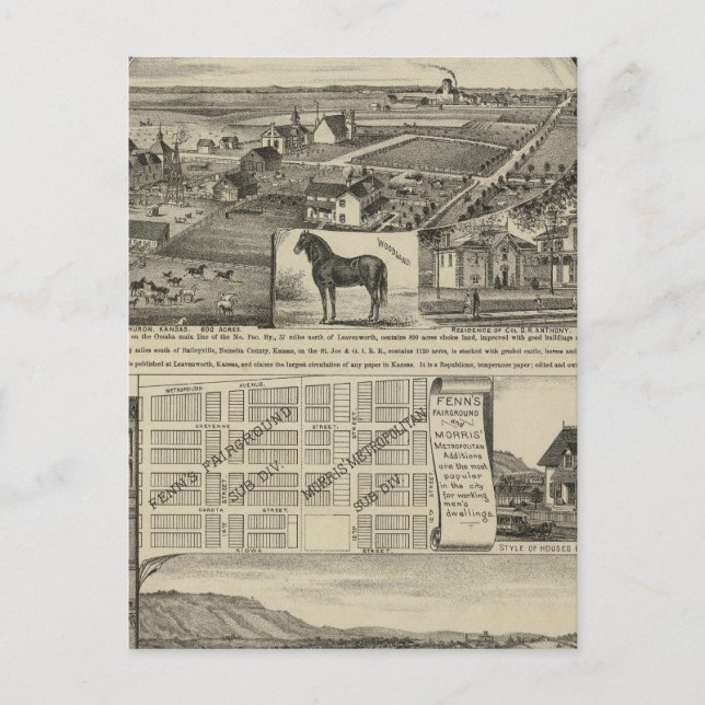 Carte Postale Fermes du Kansas (Devant)