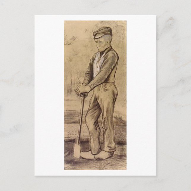 Carte Postale Fermier penché sur la pique, Vincent van Gogh (Devant)