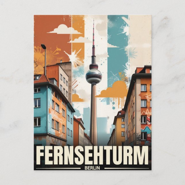 Carte Postale Fernsehturm, berlin TV Tower Voyage de vacances (Devant)