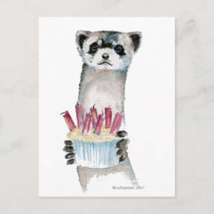 Carte Postale Ferret d'anniversaire