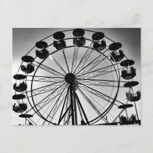 Carte Postale Ferris roulent dedans les cadeaux noirs et blancs