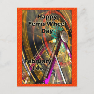 Carte Postale Ferris Wheel Day Post Card 14 février