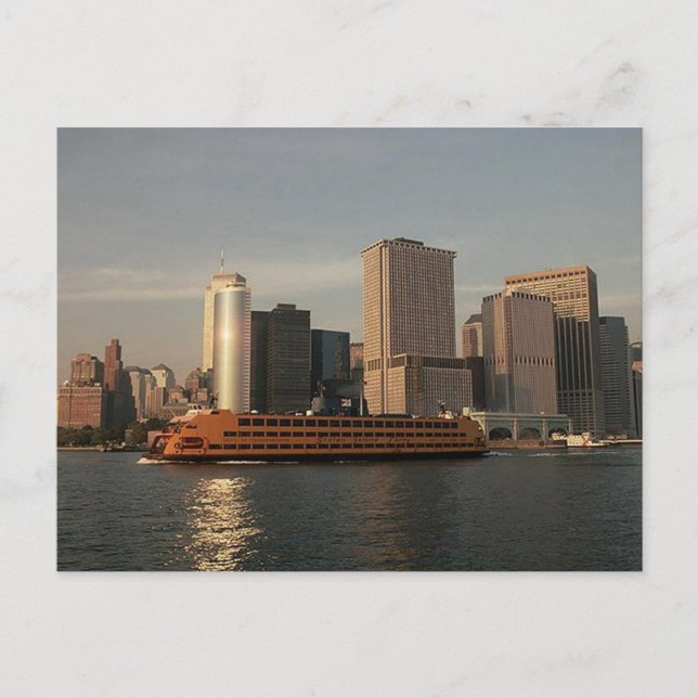 Carte Postale Ferry de Staten Island & Tours jumelles Vue Memori (Devant)