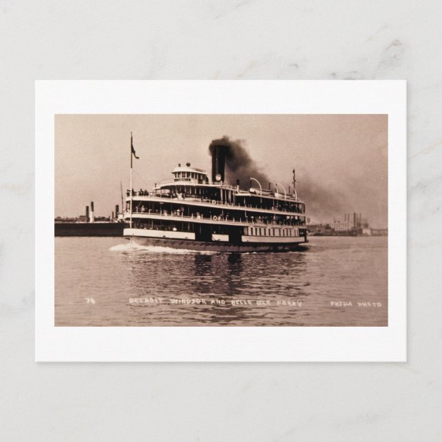Carte Postale Ferry Detroit Windsor et Belle Isle - Louis Pesha (Devant)