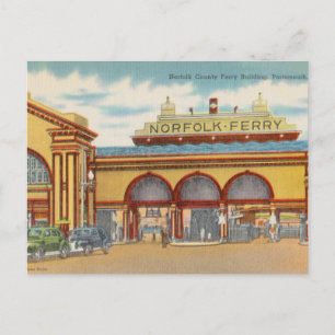 Carte Postale Ferry du comté de Norfolk, Portsmouth, Virginie