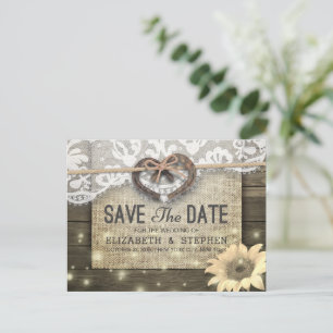 Carte Postale Fers à cheval Save The Date mariage champêtre au s